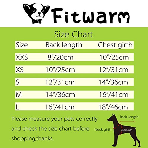 Fitwarm Palm Leaf Pet Clothes for Dog Shirts Cat T-Shirts Apparel Green XS