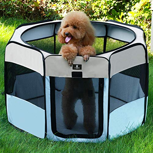 X-ZONE PET Portable Foldable Pet Dog Cat Playpen Crates Kennel/Premium ...