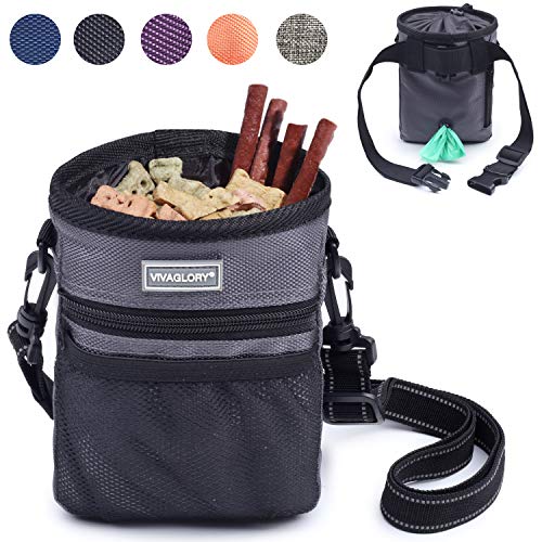 Vivaglory Dog Treat Bag, Hands Free Puppy Training Pouch with