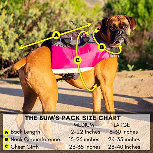 Bum’s Pack Dog Backpacks, Luminous & Reflective Hiking
