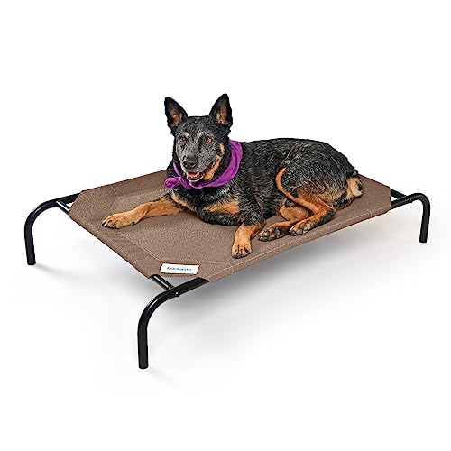 Coolaroo The Original Cooling Elevated Dog Bed, Indoor and Outdoor, Medium, Nutmeg