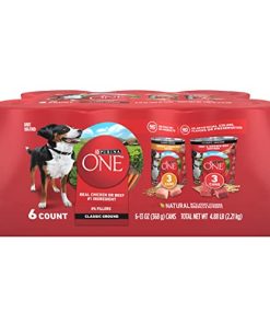 Purina ONE Classic Ground Chicken and Brown Rice, and Beef and Brown Rice Entrees Wet Dog Food Variety Pack