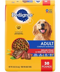 Pedigree Complete Nutrition Adult Dry Dog Food Grilled Steak & Vegetable Flavor Dog Kibble, 30 lb. Bag
