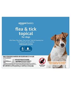 Amazon Basics Flea and Tick Topical Treatment for Medium Dogs (23-44 pounds), 6 Count (Previously Solimo)
