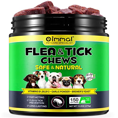Flea and Tick Prevention for Dogs, Chewable Flea and Ticks, 150 Chews Dog Flea & Tick Control Supplement, Flea and Tick Chews for Dogs, Oral Flea and Tick Treats for Dogs (Peking Duck Flavor)