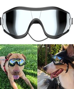 NVTED Dog Sunglasses Goggles, UV Protection Wind Dust Fog Pet Glasses Eye Wear with Adjustable Strap for Medium or Large (Pack of 1)