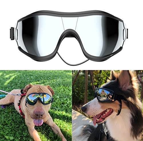 NVTED Dog Sunglasses Goggles, UV Protection Wind Dust Fog Pet Glasses Eye Wear with Adjustable Strap for Medium or Large (Pack of 1)