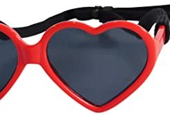 Style Vault G012 Dog Pet Heart Shape Costume Prop Sunglasses Medium Breeds 20lb-40lbs (Red)