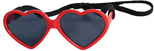 Style Vault G012 Dog Pet Heart Shape Costume Prop Sunglasses Medium Breeds 20lb-40lbs (Red)