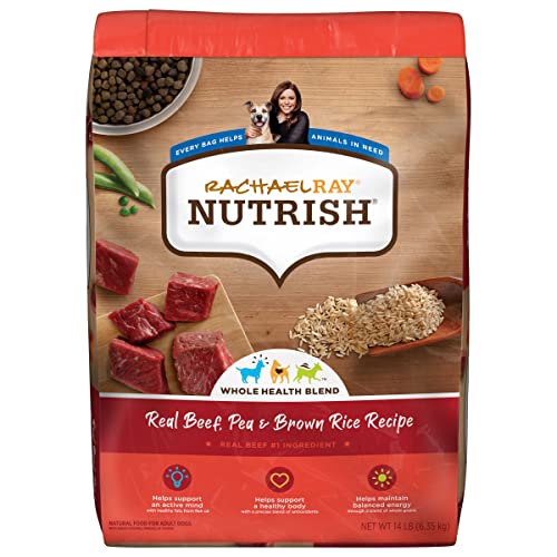 Rachael Ray Nutrish Premium Natural Dry Dog Food, Real Beef, Pea & Brown Rice Recipe, 14 Pounds (Packaging May Vary)
