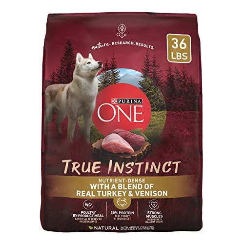 Purina ONE True Instinct With A Blend Of Real Turkey and Venison Dry Dog Food – 36 Lb. Bag