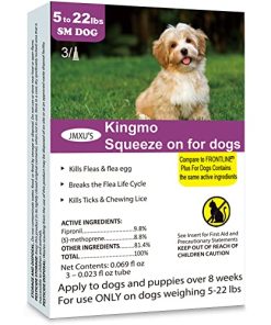 Flea and Tick Prevention for Dogs, Small Dog Flea & Tick Treatment with Fipronil, Long-Lasting & Fast-Acting Topical Flea & Tick Control Drops for Puppy,5 to 22lbs, 3 Doses