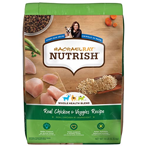 Rachael Ray Nutrish Premium Natural Dry Dog Food, Real Chicken & Veggies Recipe, 14 Pounds (Packaging May Vary)