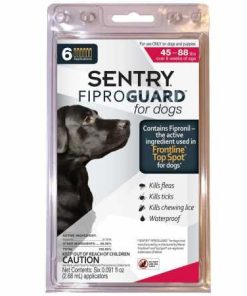 SENTRY Fiproguard for Dogs, Flea and Tick Prevention for Dogs (45-88 Pounds), Includes 6 Month Supply of Topical Flea Treatments