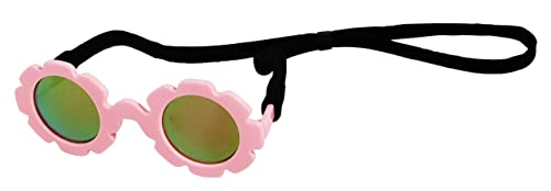 G001 Dog Sunglasses for Costume Medium Breeds (20-40lbs) (Flower Pink-Pink Mirror)