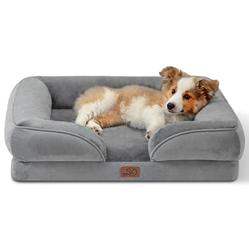 Bedsure Orthopedic Dog Bed for Medium Dogs – Waterproof Dog Bed Medium, Foam Sofa with Removable Washable Cover, Waterproof Lining and Nonskid Bottom Couch, Pet Bed