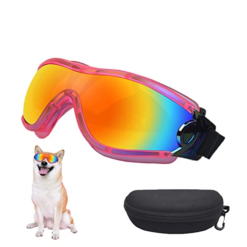 Mitubati Dog Sunglasses Pet Goggles for Medium Large UV Protection Wind Protection Dust Protection Adjustable Strap Dog Glasses Suitable for Snow Beach Motorcycle