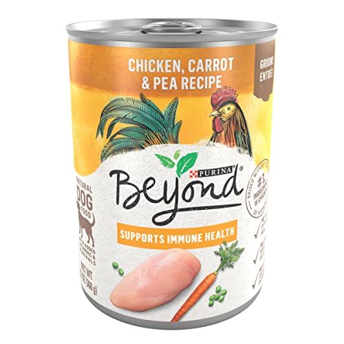 Purina Beyond Chicken, Carrot and Pea Ground Grain Free Wet Dog Food Natural Pate with Added Vitamins and Minerals – (12) 13 Oz. Cans