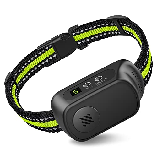 Rechargeable Dog Bark Collar with Beep Vibration and Shock,Anti Barking Collar for Small Medium Large Dogs, Humane Dog Training Device with 5 Adjustable Sensitivity Levels