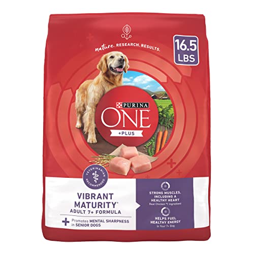 Purina ONE High Protein Dry Senior Dog Food Plus Vibrant Maturity Adult 7 Plus Formula – 16.5 lb. Bag