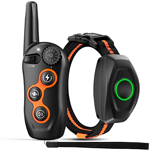 MAISOIE Dog Training Collar, IPX7 Waterproof Dog Shock Collar with Remote Range 1300ft, 3 Training Modes, Beep, Shock, Vibration, Rechargeable Electric Shock Collar for Small Medium Large Dogs