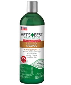 Vet’s Best Flea & Tick Advanced Strength Dog Shampoo – Dog Flea and Tick Treatment – Plant-Based Formula – Certified Natural Oils – 12 oz