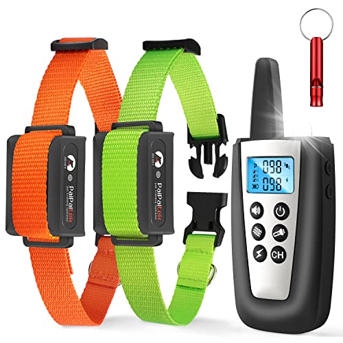 PaiPaitek Automatic Bark Collar with Remote for Large Dog, Up to 3300ft Range Bark and Training Collar Combo, 100% Waterproof Dog Bark Shock Collar with Flashlight