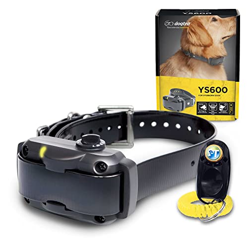 Dogtra YS600 Anti Bark Collar for Medium to Large Dogs, Adjustable 10 Intensity Levels, Vibration Warning, Low/High Stimulation, Waterproof, 2-Hour Quick Charge Rechargeable Battery, w/PetsTEK Clicker