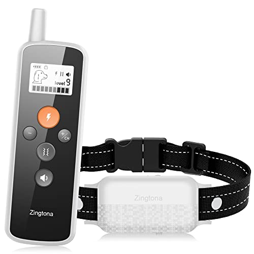 Dog Shock Training Collar with Remote, 540 Yard Remote Range Waterproof Bark Collar with 3 Modes Beep, Vibration, Shock, Barking Collar Vibrating Dog Collar for Small Medium Dogs, White