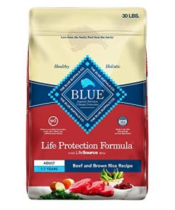Blue Buffalo Dog Food, Life Protection Formula, Natural Beef & Brown Rice Flavor, Adult Dry Dog Food, 30 lb Bag