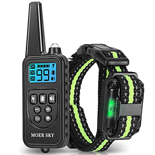 Dog Training Collar with 2600 Ft Remote, Electronic Dog Collar Shock Collar with Beep, Vibration, Shock, Light and Keypad Lock Mode, Waterproof Electric Dog Collar Set for Small Medium Large Dogs