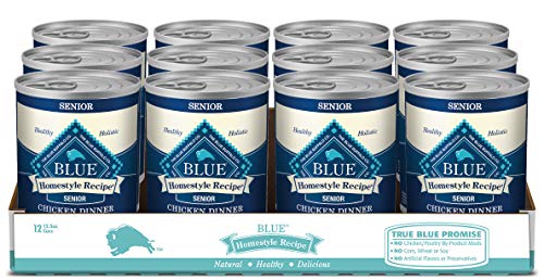 Blue Buffalo Homestyle Recipe Natural Senior Wet Dog Food, Chicken 12.5-oz can (Pack of 12)