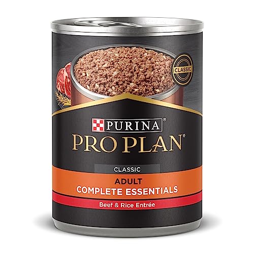 Purina Pro Plan High Protein Dog Food Wet Pate, Beef and Rice Entree – (12) 13 oz. Cans