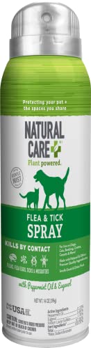 Natural Care Flea and Tick Spray for Dogs and Cats | Flea Treatment for Dogs and Cats | Flea Killer with Certified Natural Oils | 14 Ounces