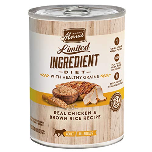 Merrick Limited Ingredient Diet Healthy Grains Wet Dog Food Real Chicken Recipe – (Pack of 12) 12.7 oz. Cans