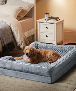 WNPETHOME Bolster Beds for Large Dogs, Washable, Sofa Bed with Waterproof Lining & Non-Skid Bottom, Orthopedic Egg Foam Couch for Pet Sleeping