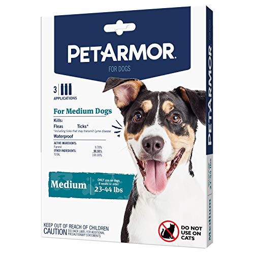 PetArmor for Dogs, Flea and Tick Treatment for Medium Dogs (23-44 Pounds), Includes 3 Month Supply of Topical Flea Treatments