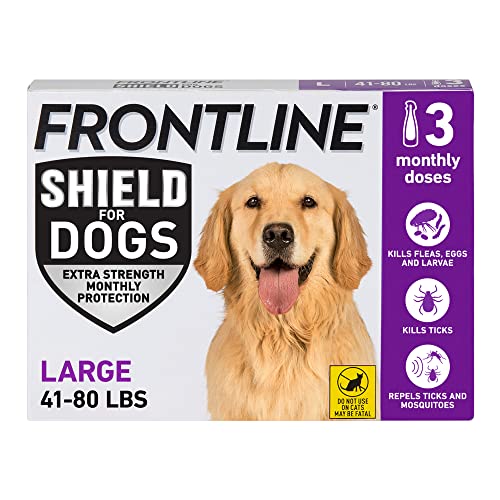 FRONTLINE Shield Flea & Tick Treatment for Large Dogs 41-80 lbs., Count of 3