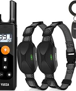 Yucca Dog Shock Collar with Remote 2600FT, Electric Dog Training Collar with 4 Training Modes, Vibrating Anti Bark Collar for 3 Dog Training, IPX7 Waterproof E Collar for All Breeds, Sizes