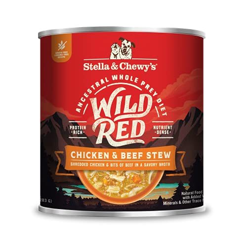 Stella & Chewy’s Wild Red Wet Dog Food Chicken & Beef Stew High Protein Recipe, 10 Ounce (Pack of 6)