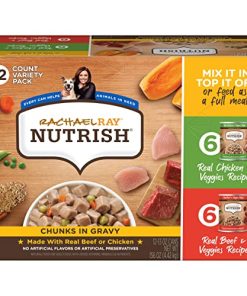 Rachael Ray Nutrish Chunks in Gravy Wet Dog Food Variety Pack, 13 Ounce (Pack of 12)