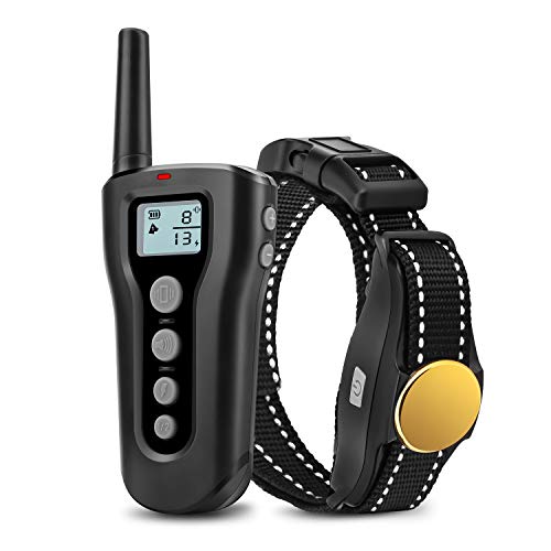 Dog Training Collar Upgraded 1000ft Remote Rechargeable Waterproof Electric Shock Collar with Beep Vibration Shock for Small Medium Large Dogs (15-120 Lbs)