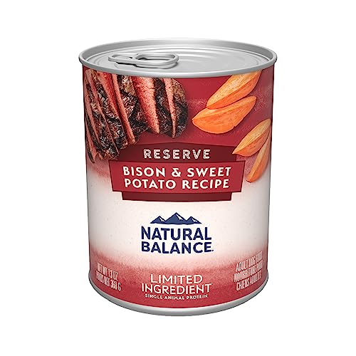 Natural Balance Limited Ingredient Adult Grain-Free Wet Canned Dog Food, Reserve Bison & Sweet Potato Recipe, 13 Ounce (Pack of 12)