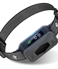 Bark Collar for Dogs – Edixeno USB-C Rechargeable Braking Training Collar with 5 Levels Adjustable Sensitivity Harmless Vibration Collar for Small Medium and Large Dogs(Grey)