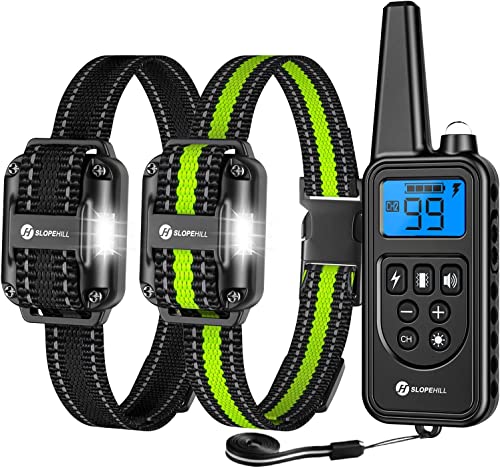 Slopehill Dog Training Collar – Electronic Dog Shock Collar with Remote (Black Green)