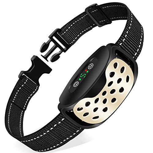 IHPUKIDI Dog Bark Collar for Small Dogs – No Shock Anti-Bark Collar with Adjustable Sensitivity, Rechargeable Battery, and IP67 Waterproof Design – Suitable for Puppies and Adult Dogs 8-110lbs