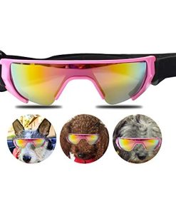 URBEST Dog Goggles, Eye Protection (New Version) Sunglasses Waterproof Windproof UV Protection for Medium Dogs (Pink)