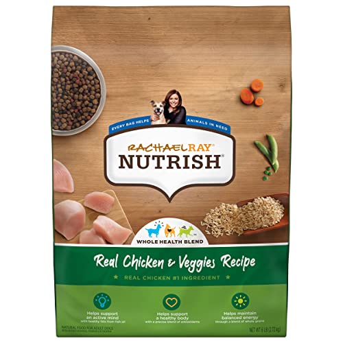 Rachael Ray Nutrish Premium Natural Dry Dog Food, Real Chicken & Veggies Recipe, 6 Pounds (Packaging May Vary)
