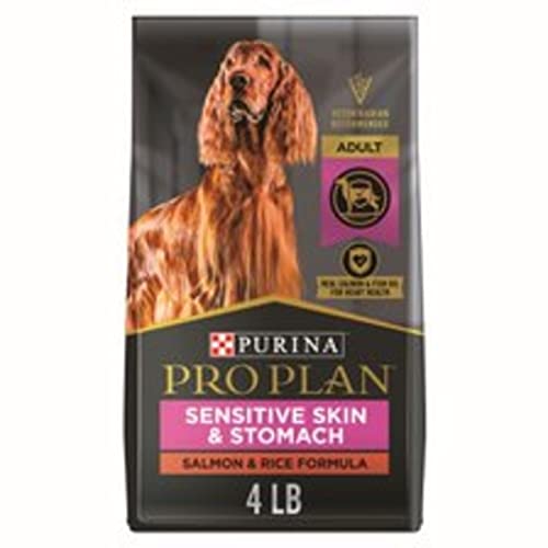 Purina Pro Plan Sensitive Skin and Stomach Dog Food Salmon and Rice Formula – 4 lb. Bag