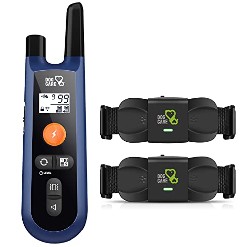 DOG CARE Dog Shock Collar with Remote – Dog Training Collar with Beep Vibration Shock Modes, Rechargeable Collars with Remote for Large Medium Dogs(15-100lb), Long Remote Range
